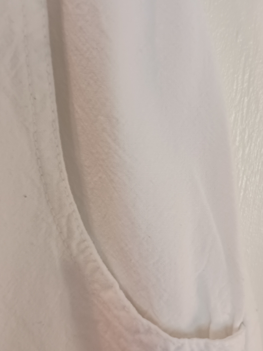White Cotton Wide-Leg Med Petite Drawstring Pants - Picture 4 of 10